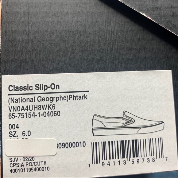 NWT Vans x National Geographic Slip On Sneakers - Picture 11 of 13